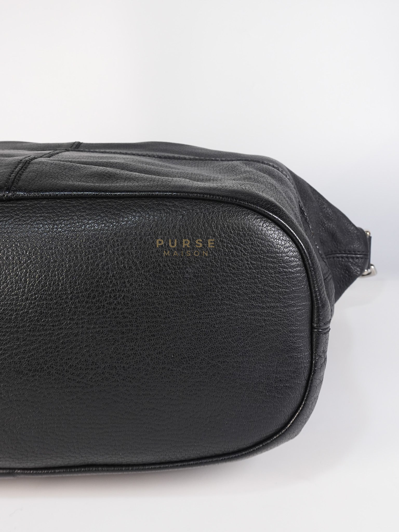 Nightingale Bag Medium in Black Calfskin Leather & Silver Hardware | Purse Maison Luxury Bags Shop