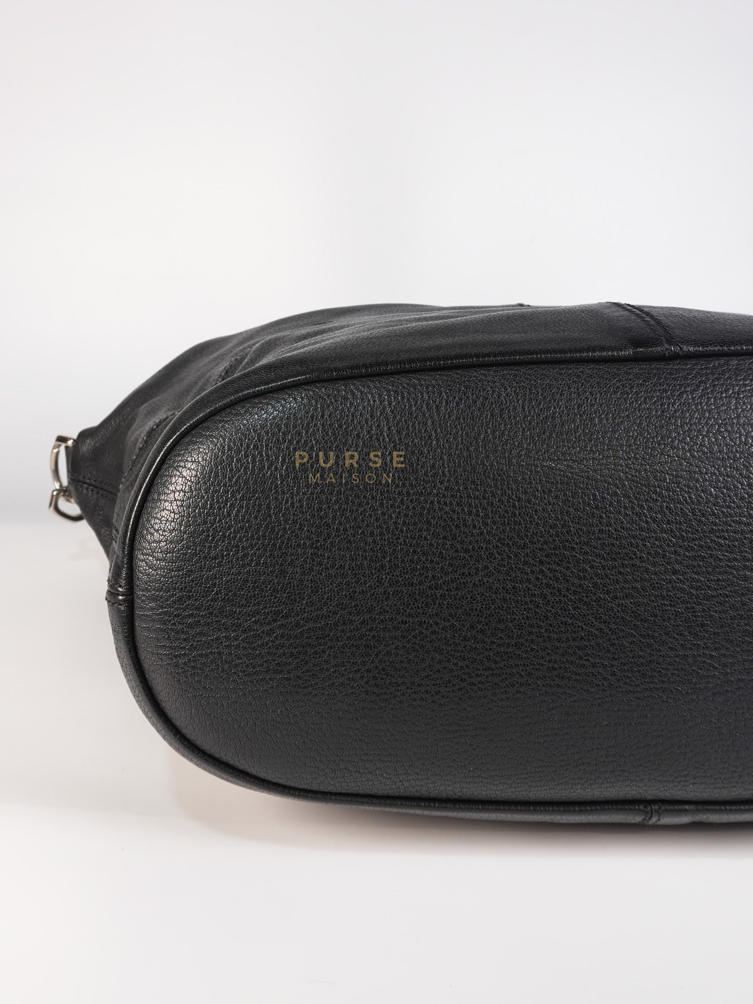 Nightingale Bag Medium in Black Calfskin Leather & Silver Hardware | Purse Maison Luxury Bags Shop