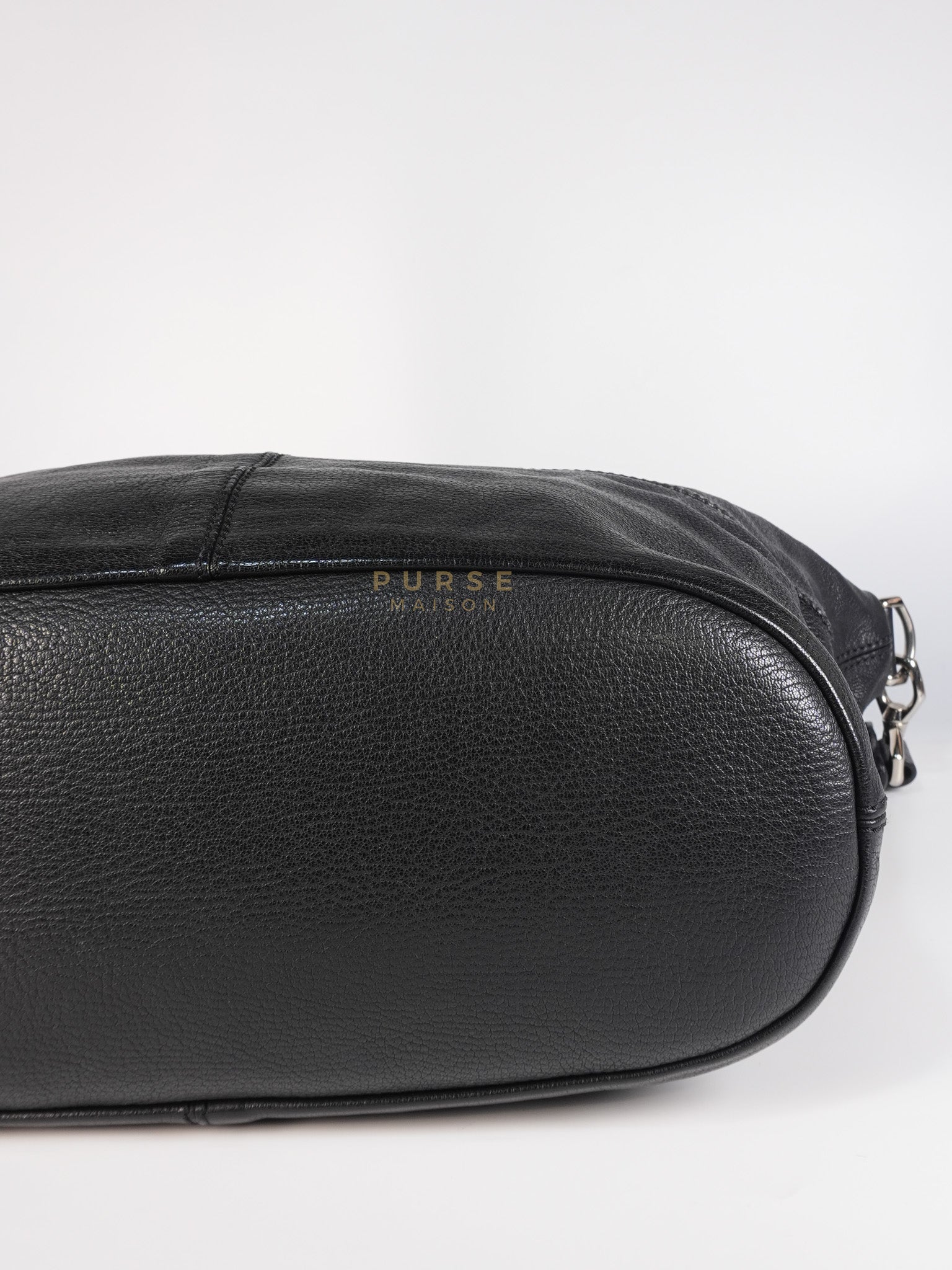 Nightingale Bag Medium in Black Calfskin Leather & Silver Hardware | Purse Maison Luxury Bags Shop