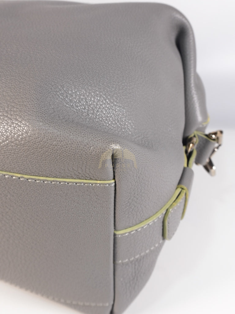 Nightingale in Large Gray Grained Calfskin Leather Shoulder Bag | Purse Maison Luxury Bags Shop