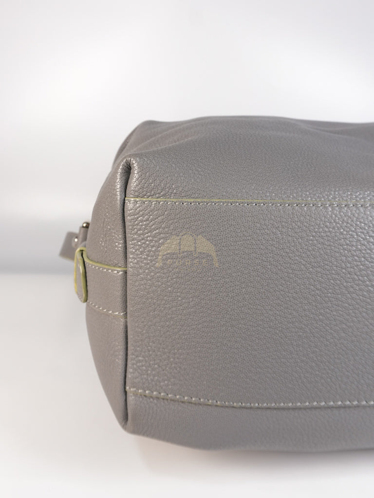 Nightingale in Large Gray Grained Calfskin Leather Shoulder Bag | Purse Maison Luxury Bags Shop