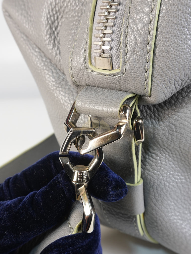 Nightingale in Large Gray Grained Calfskin Leather Shoulder Bag | Purse Maison Luxury Bags Shop