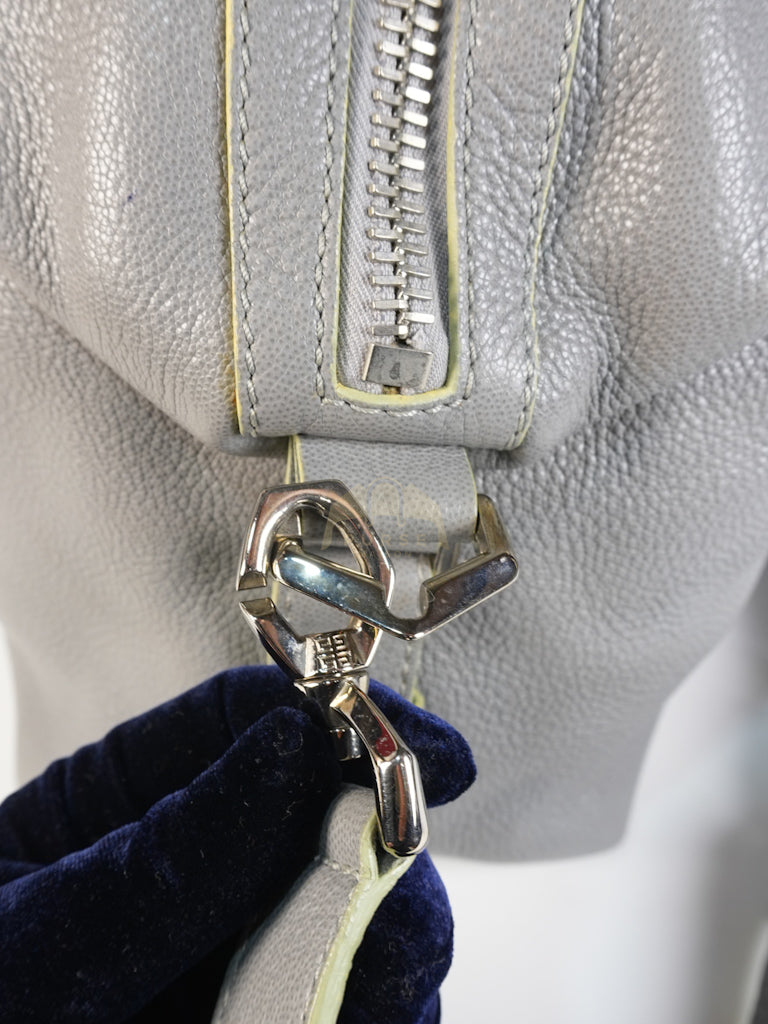 Nightingale in Large Gray Grained Calfskin Leather Shoulder Bag | Purse Maison Luxury Bags Shop