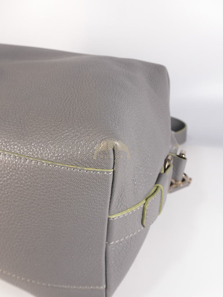 Nightingale in Large Gray Grained Calfskin Leather Shoulder Bag | Purse Maison Luxury Bags Shop