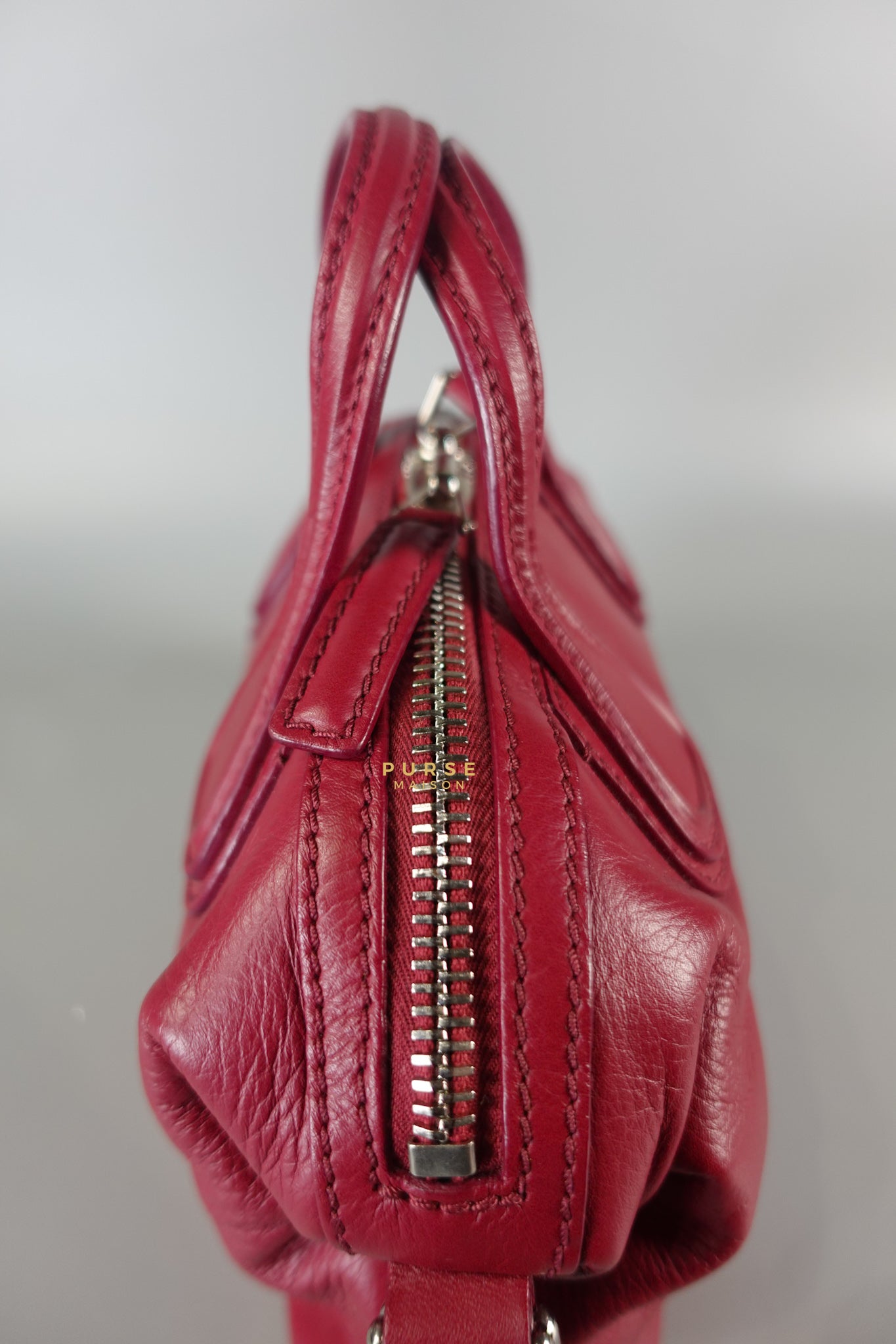 Nightingale Mini Cherry Grained Leather Bag | Purse Maison Luxury Bags Shop