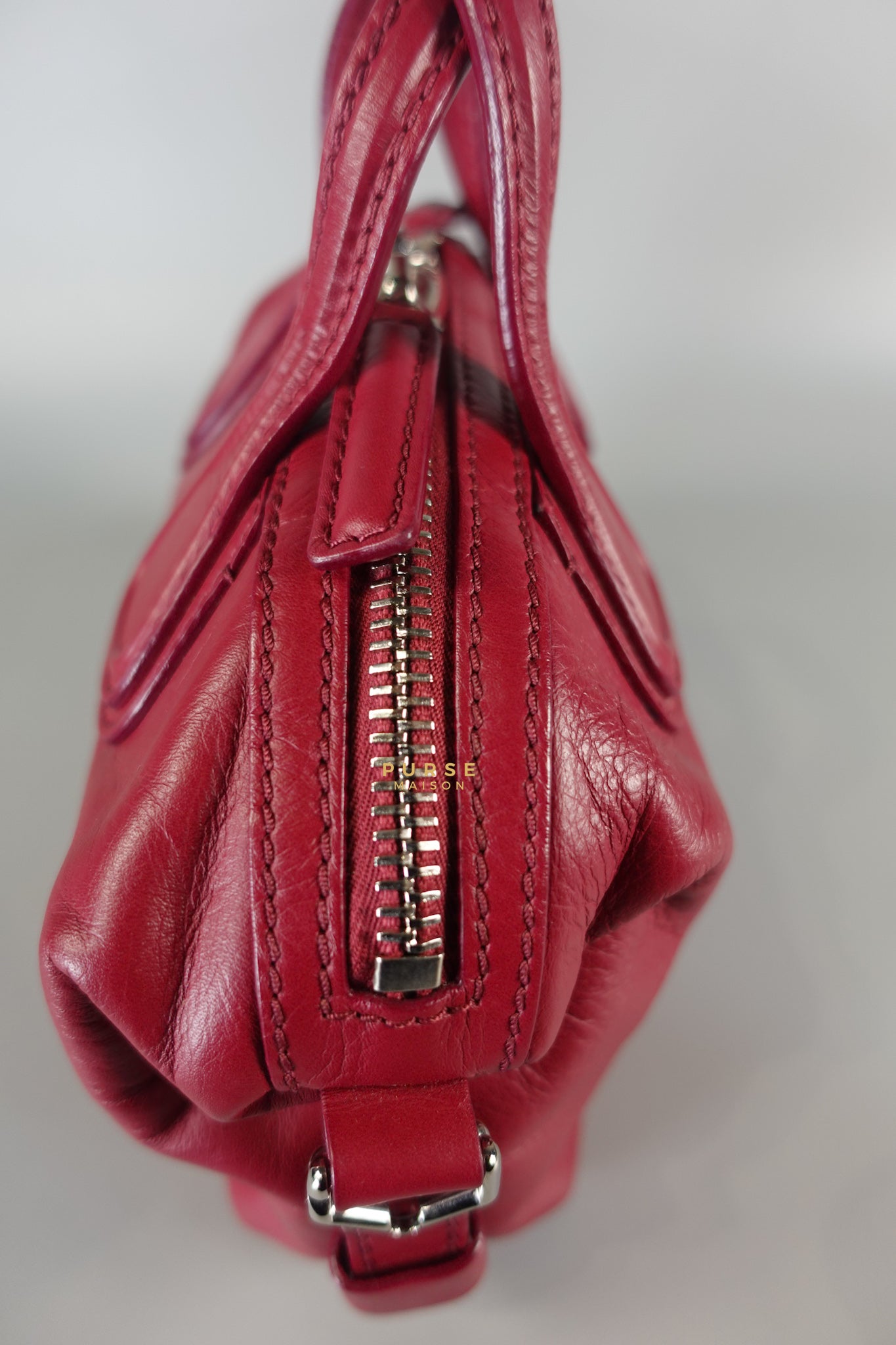 Nightingale Mini Cherry Grained Leather Bag | Purse Maison Luxury Bags Shop