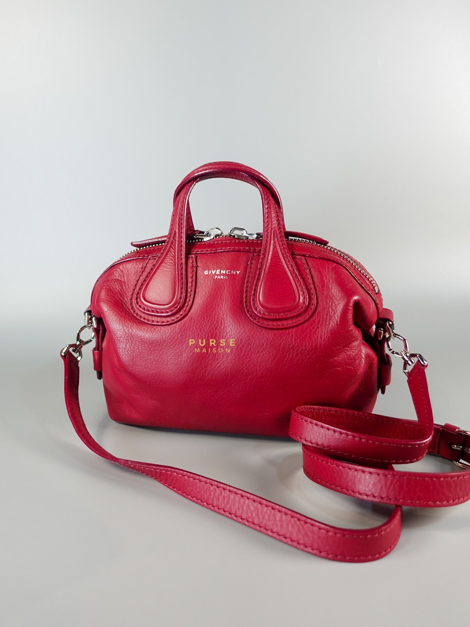 Nightingale Mini Cherry Grained Leather Bag | Purse Maison Luxury Bags Shop