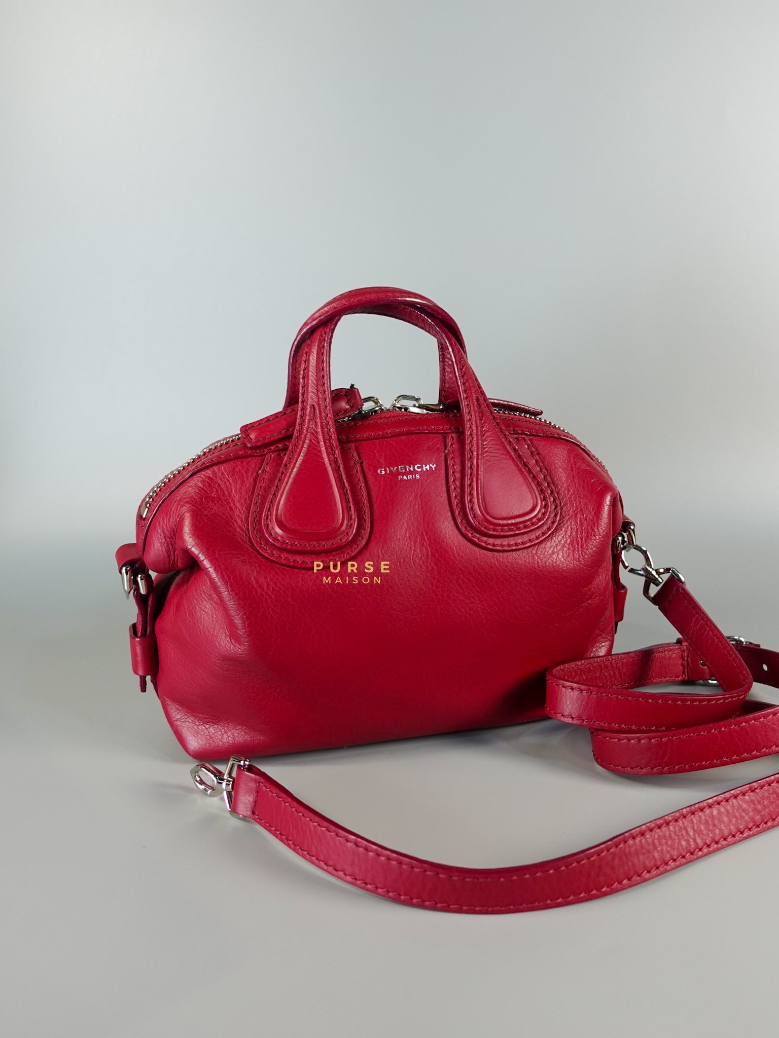 Nightingale Mini Cherry Grained Leather Bag | Purse Maison Luxury Bags Shop