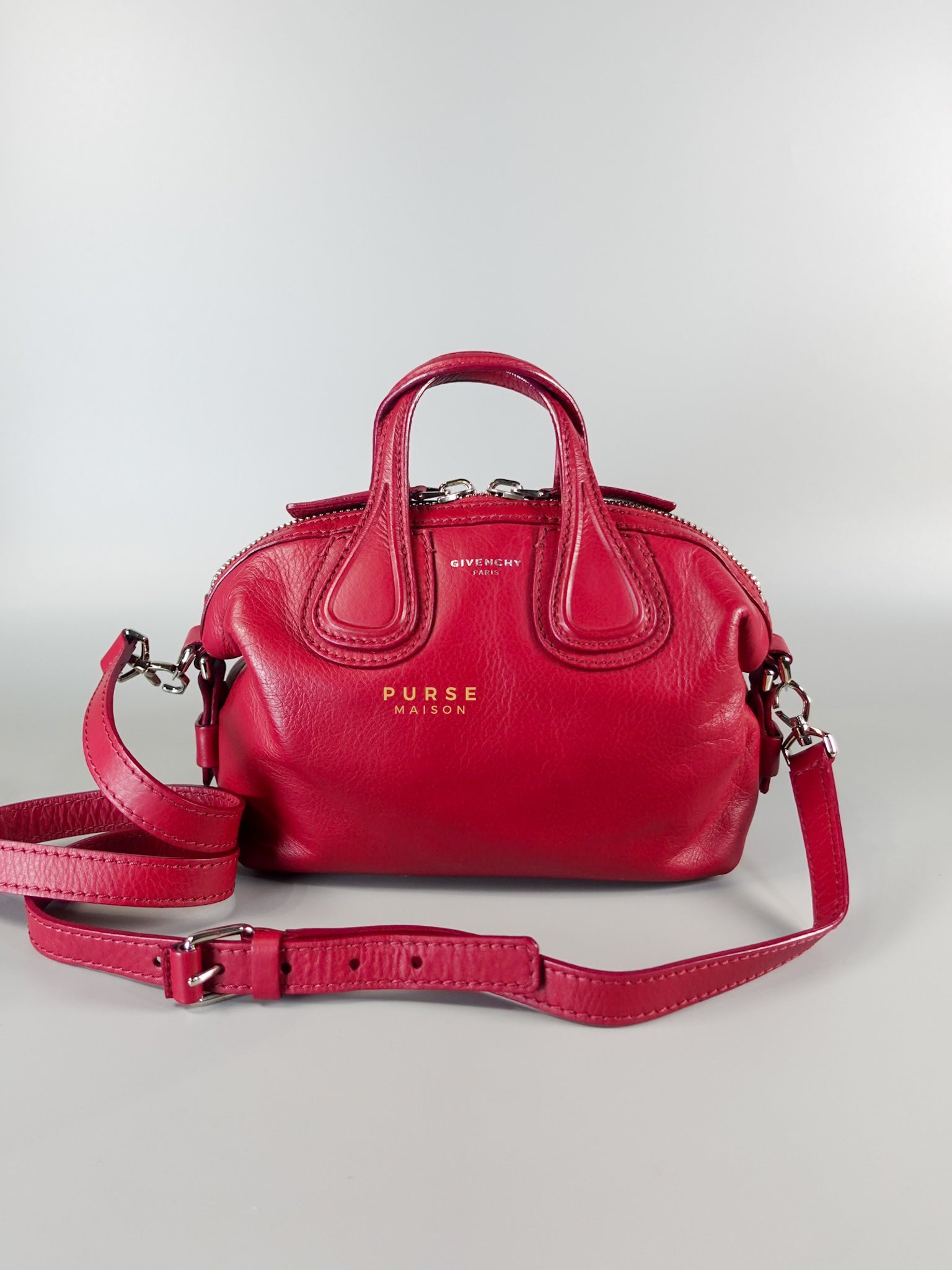 Nightingale Mini Cherry Grained Leather Bag | Purse Maison Luxury Bags Shop