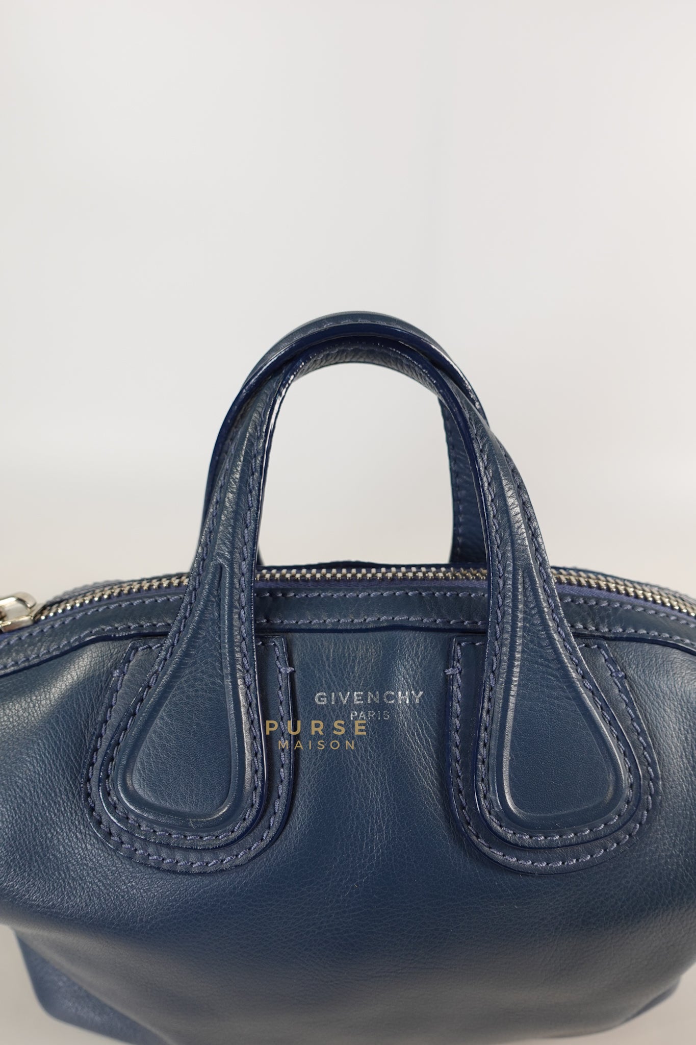 Nightingale Mini in Blue Calf Leather | Purse Maison Luxury Bags Shop