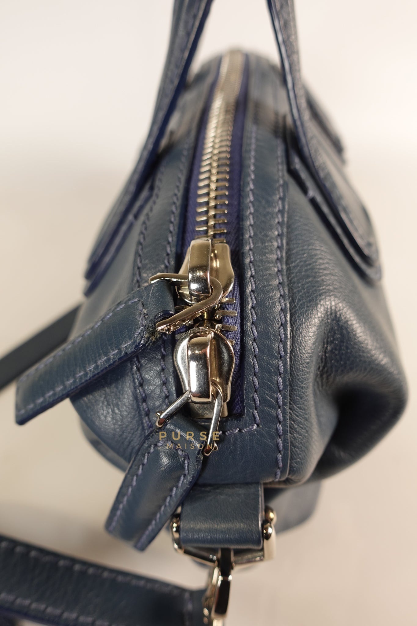 Nightingale Mini in Blue Calf Leather | Purse Maison Luxury Bags Shop