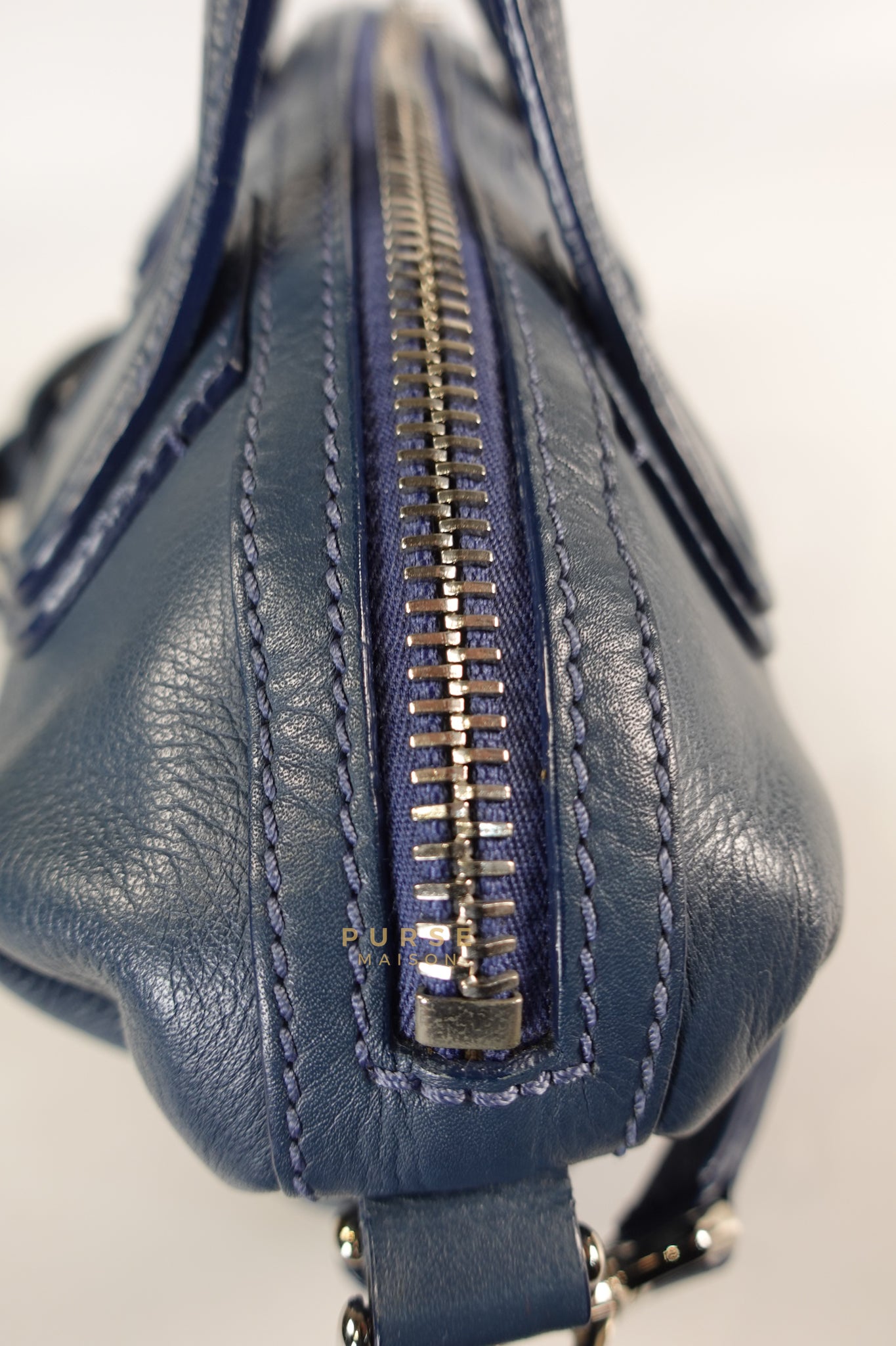 Nightingale Mini in Blue Calf Leather | Purse Maison Luxury Bags Shop