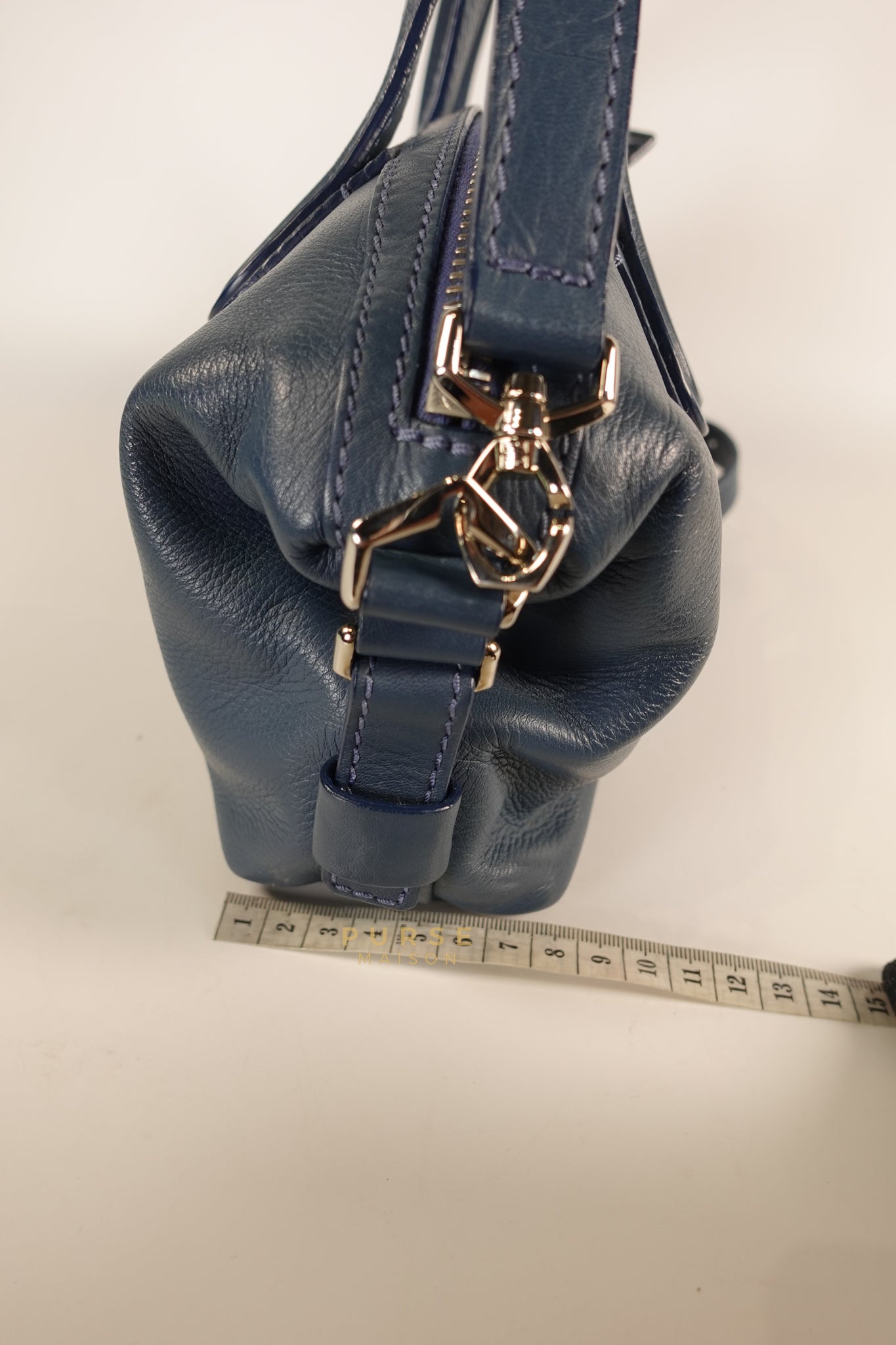 Nightingale Mini in Blue Calf Leather | Purse Maison Luxury Bags Shop