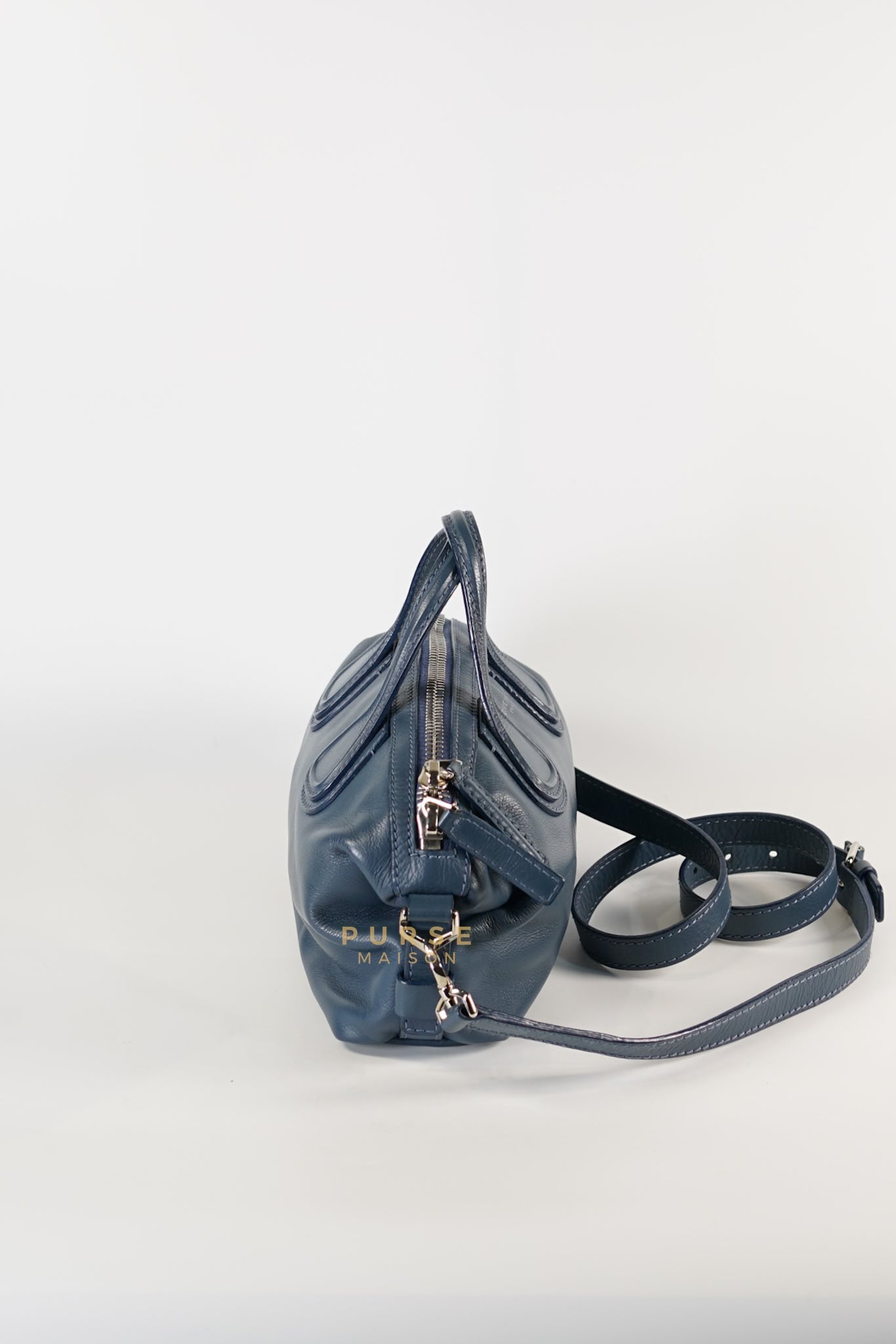 Nightingale Mini in Blue Calf Leather | Purse Maison Luxury Bags Shop