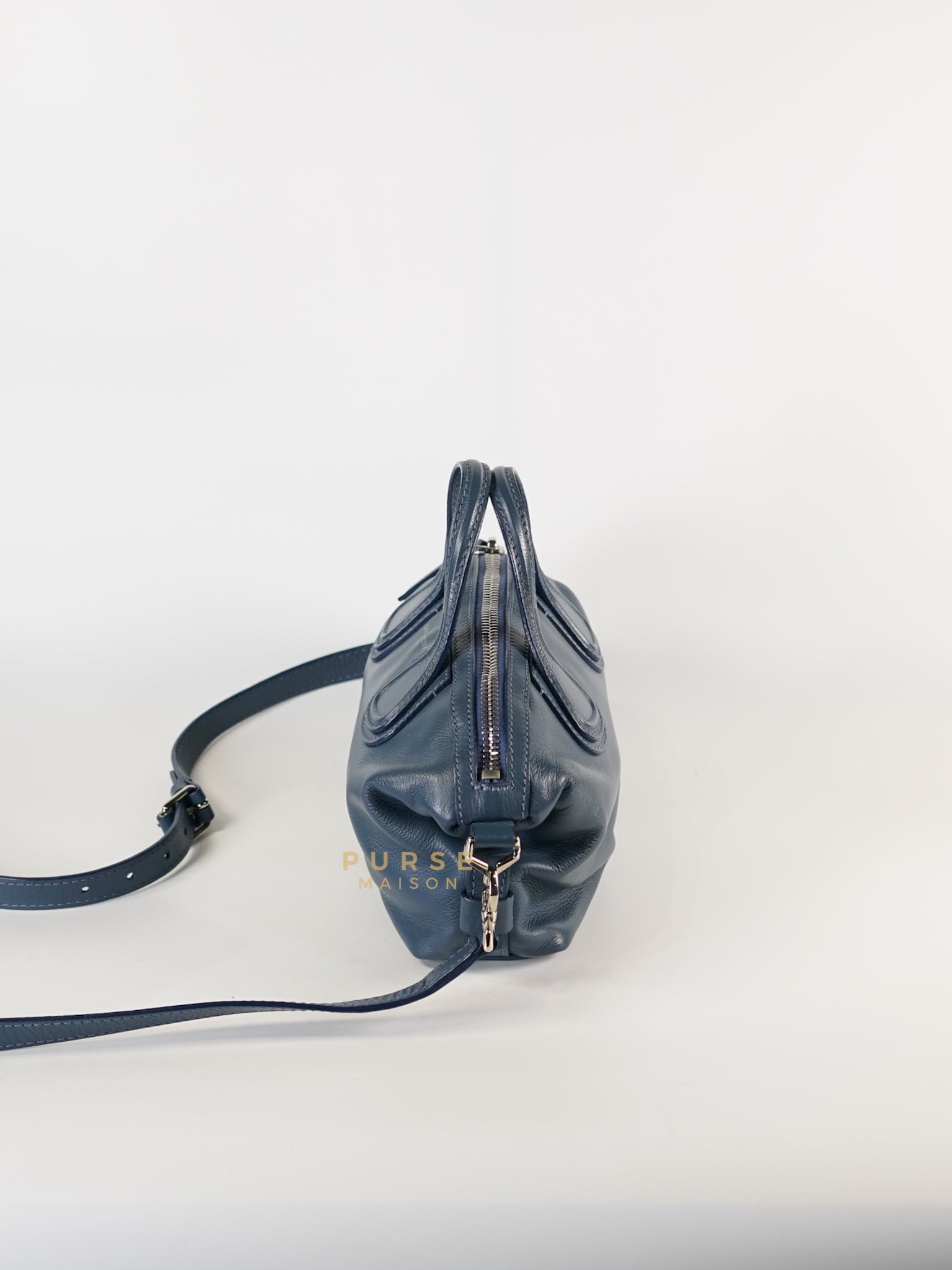 Nightingale Mini in Blue Calf Leather | Purse Maison Luxury Bags Shop