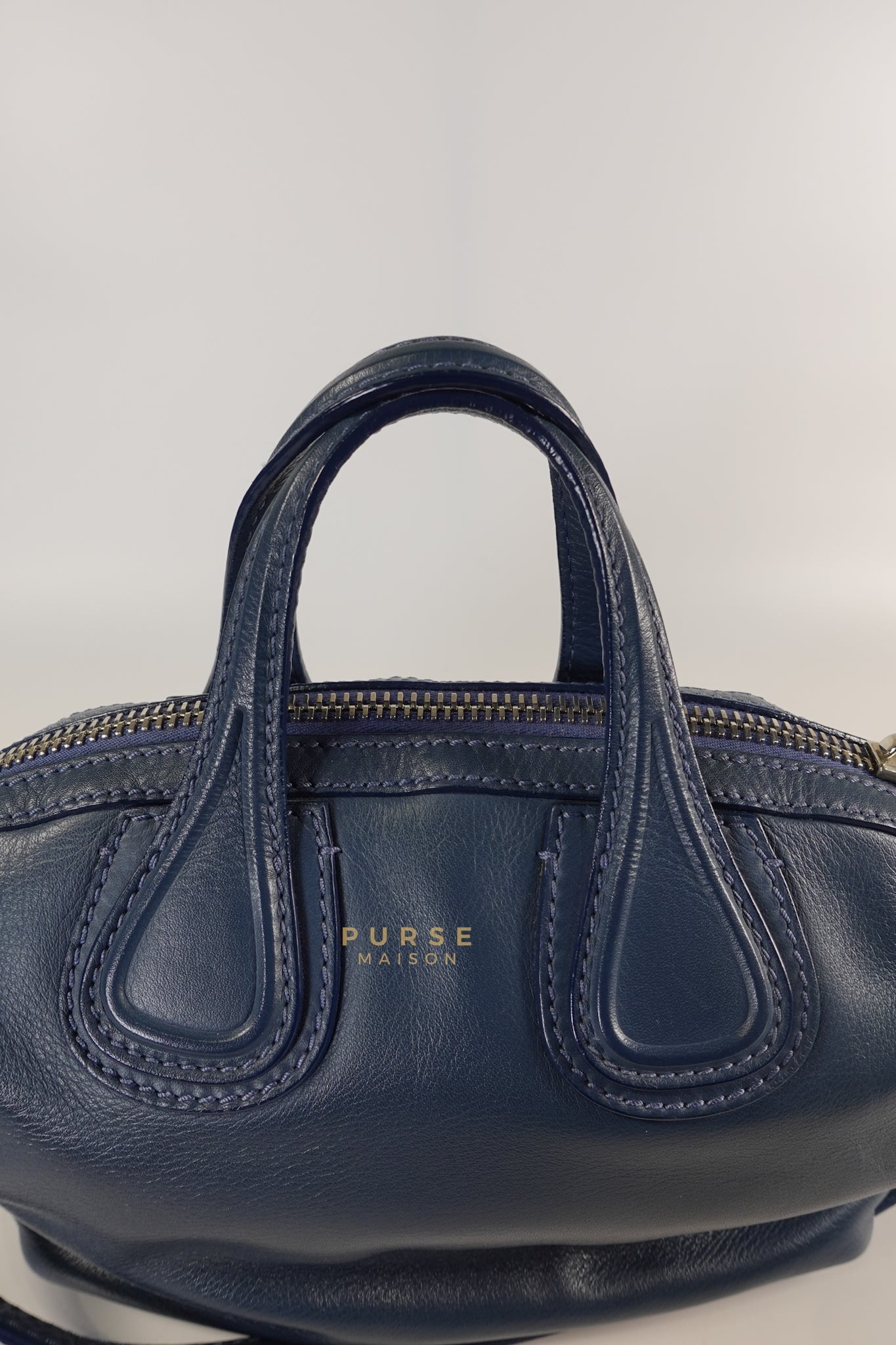 Nightingale Mini in Blue Calf Leather | Purse Maison Luxury Bags Shop