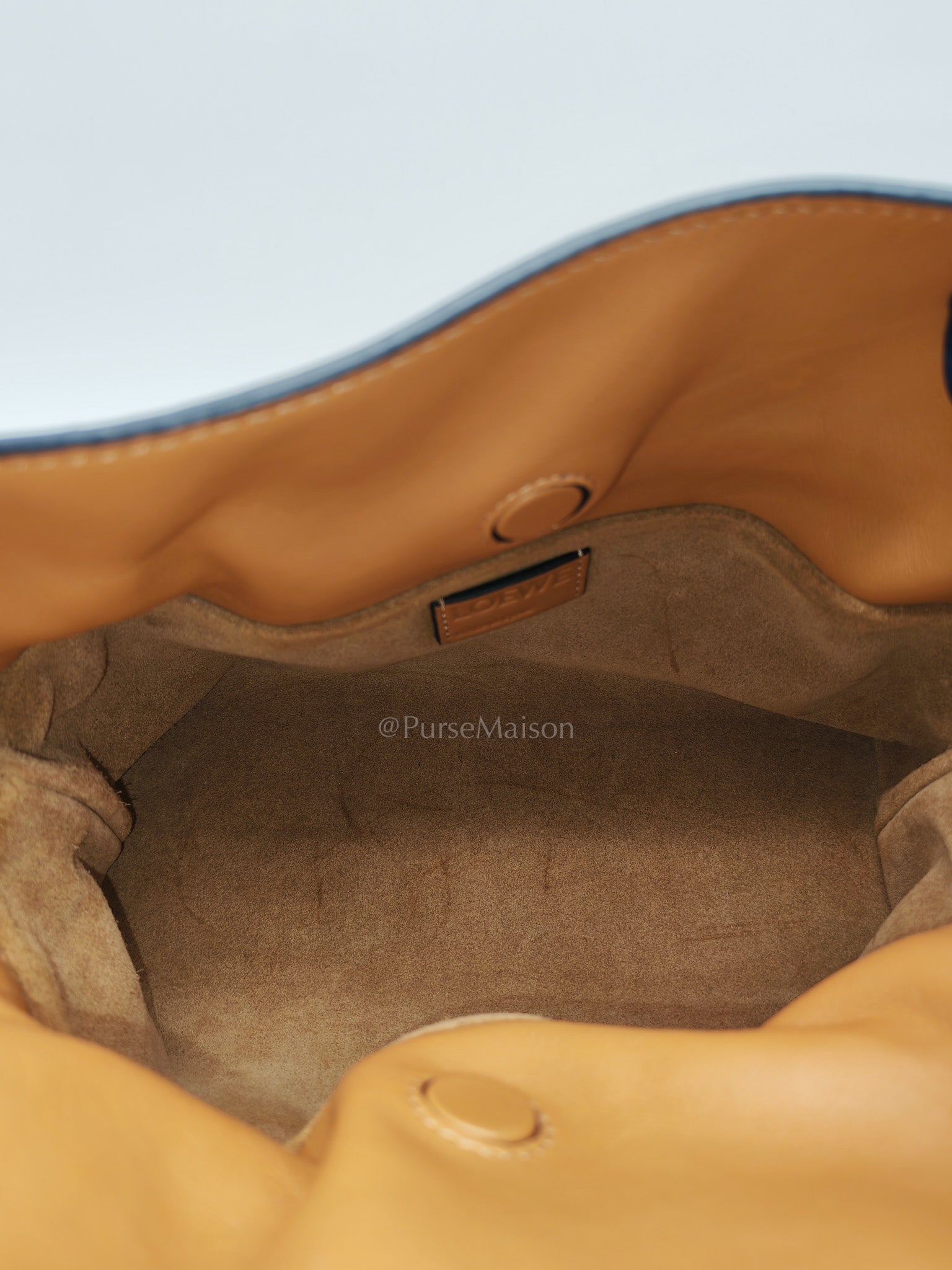 Flamenco Mini Knot Clutch Bag in Tan Calfskin Leather