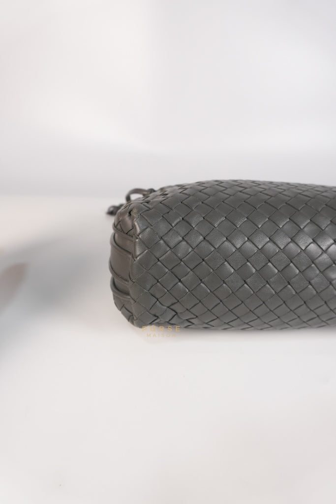 Nodini Intrecciato Gray Nappa Crossbody Bag | Purse Maison Luxury Bags Shop