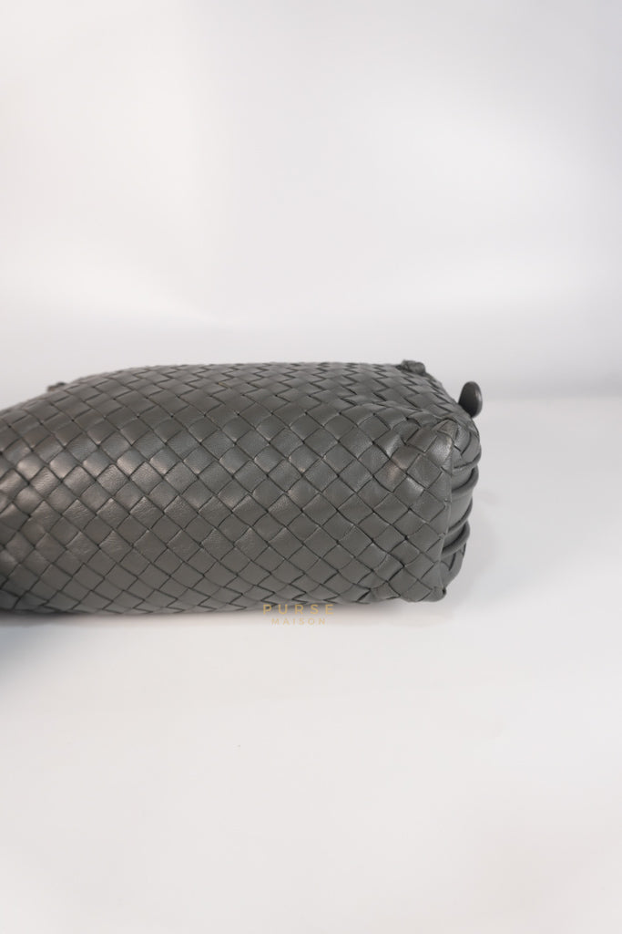 Nodini Intrecciato Gray Nappa Crossbody Bag | Purse Maison Luxury Bags Shop