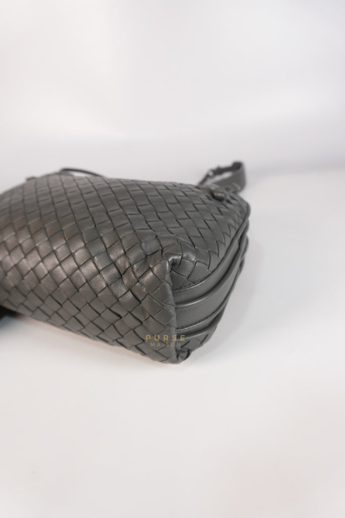 Nodini Intrecciato Gray Nappa Crossbody Bag | Purse Maison Luxury Bags Shop