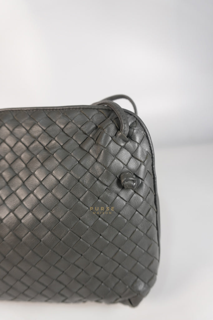 Nodini Intrecciato Gray Nappa Crossbody Bag | Purse Maison Luxury Bags Shop