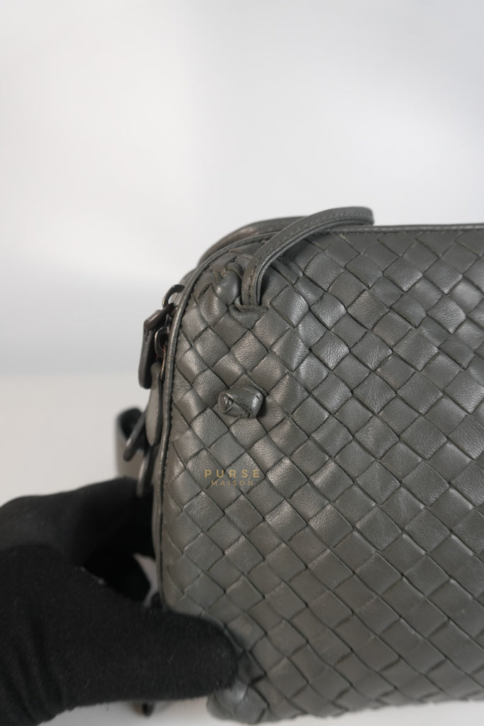 Nodini Intrecciato Gray Nappa Crossbody Bag | Purse Maison Luxury Bags Shop