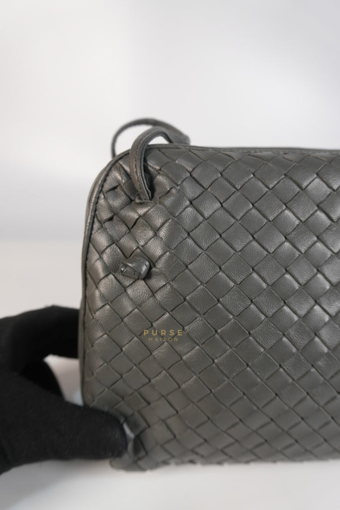 Nodini Intrecciato Gray Nappa Crossbody Bag | Purse Maison Luxury Bags Shop