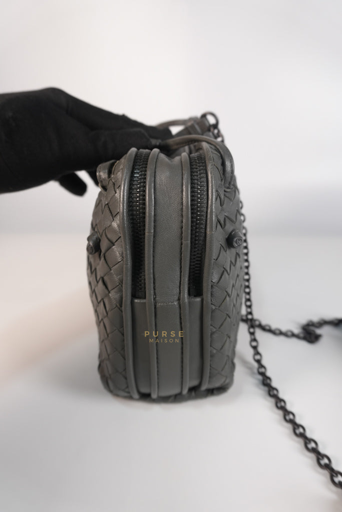 Nodini Intrecciato Gray Nappa Crossbody Bag | Purse Maison Luxury Bags Shop