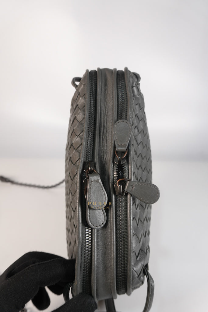 Nodini Intrecciato Gray Nappa Crossbody Bag | Purse Maison Luxury Bags Shop