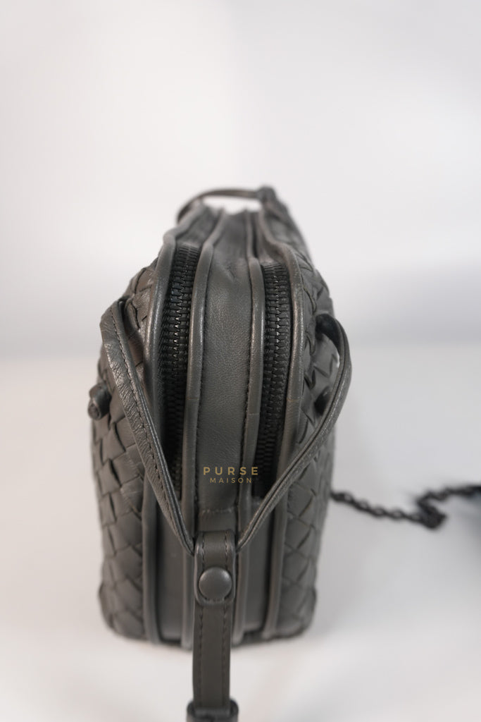 Nodini Intrecciato Gray Nappa Crossbody Bag | Purse Maison Luxury Bags Shop