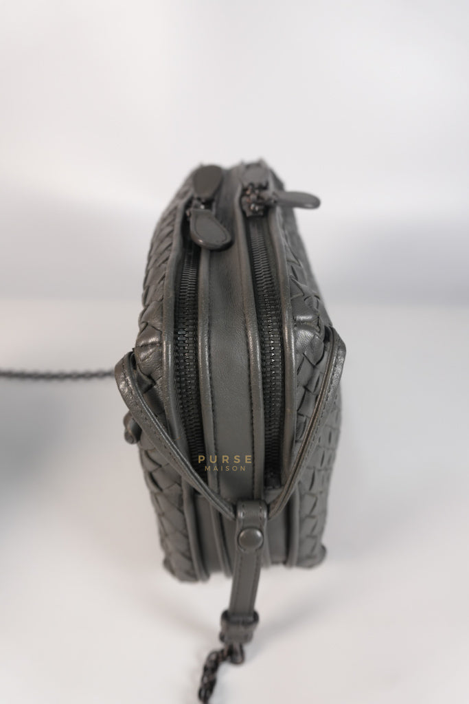 Nodini Intrecciato Gray Nappa Crossbody Bag | Purse Maison Luxury Bags Shop