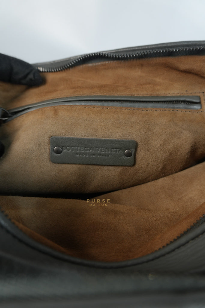 Nodini Intrecciato Gray Nappa Crossbody Bag | Purse Maison Luxury Bags Shop