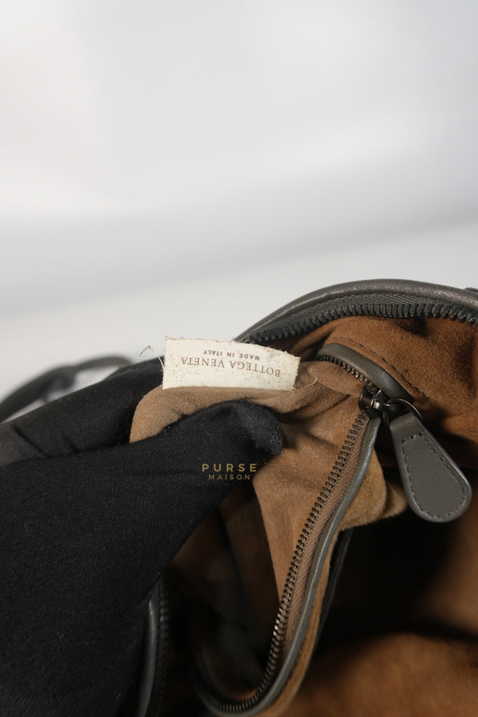 Nodini Intrecciato Gray Nappa Crossbody Bag | Purse Maison Luxury Bags Shop