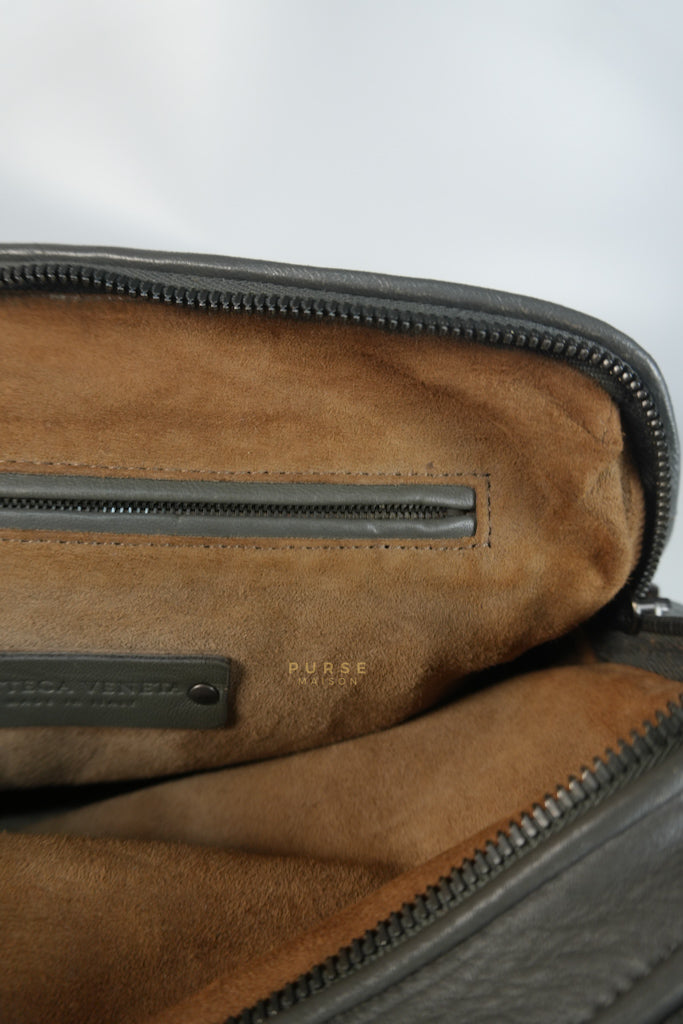 Nodini Intrecciato Gray Nappa Crossbody Bag | Purse Maison Luxury Bags Shop