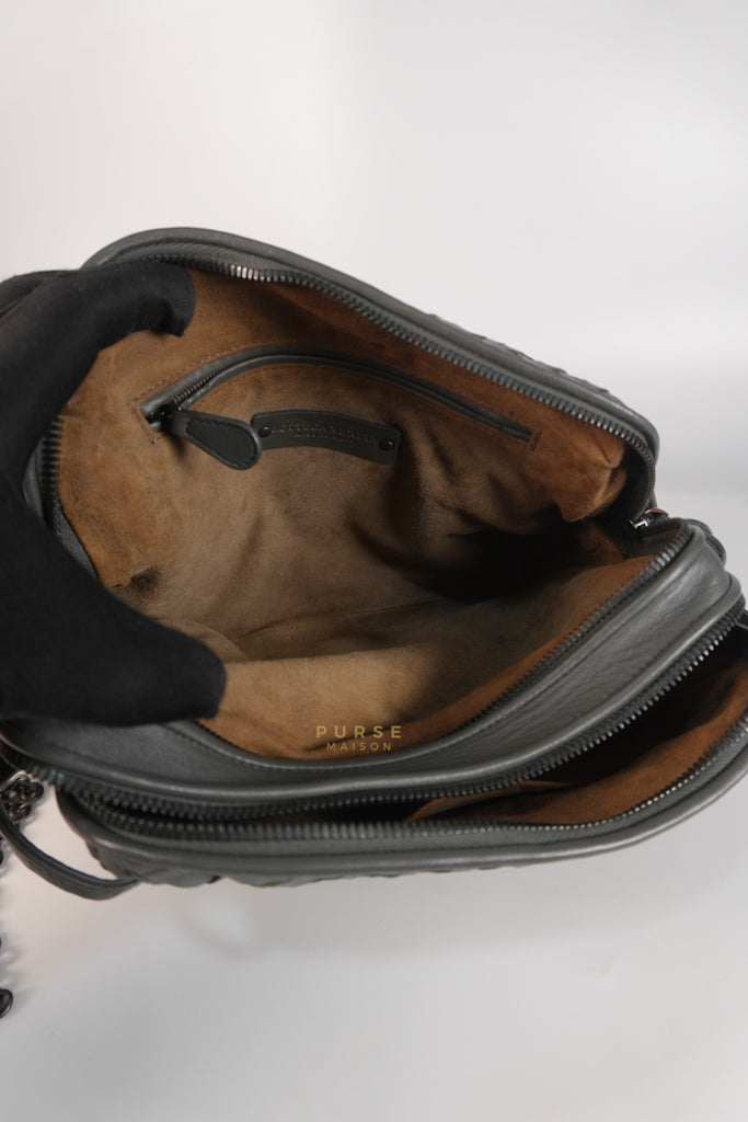 Nodini Intrecciato Gray Nappa Crossbody Bag | Purse Maison Luxury Bags Shop