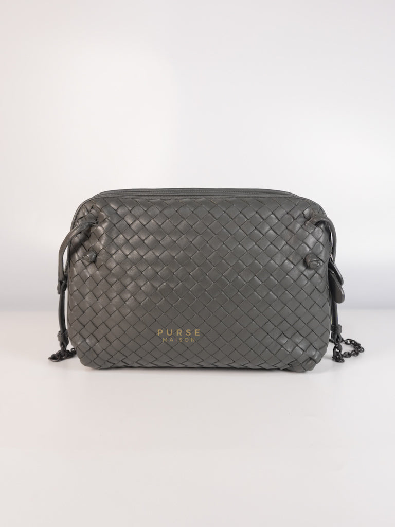 Nodini Intrecciato Gray Nappa Crossbody Bag | Purse Maison Luxury Bags Shop