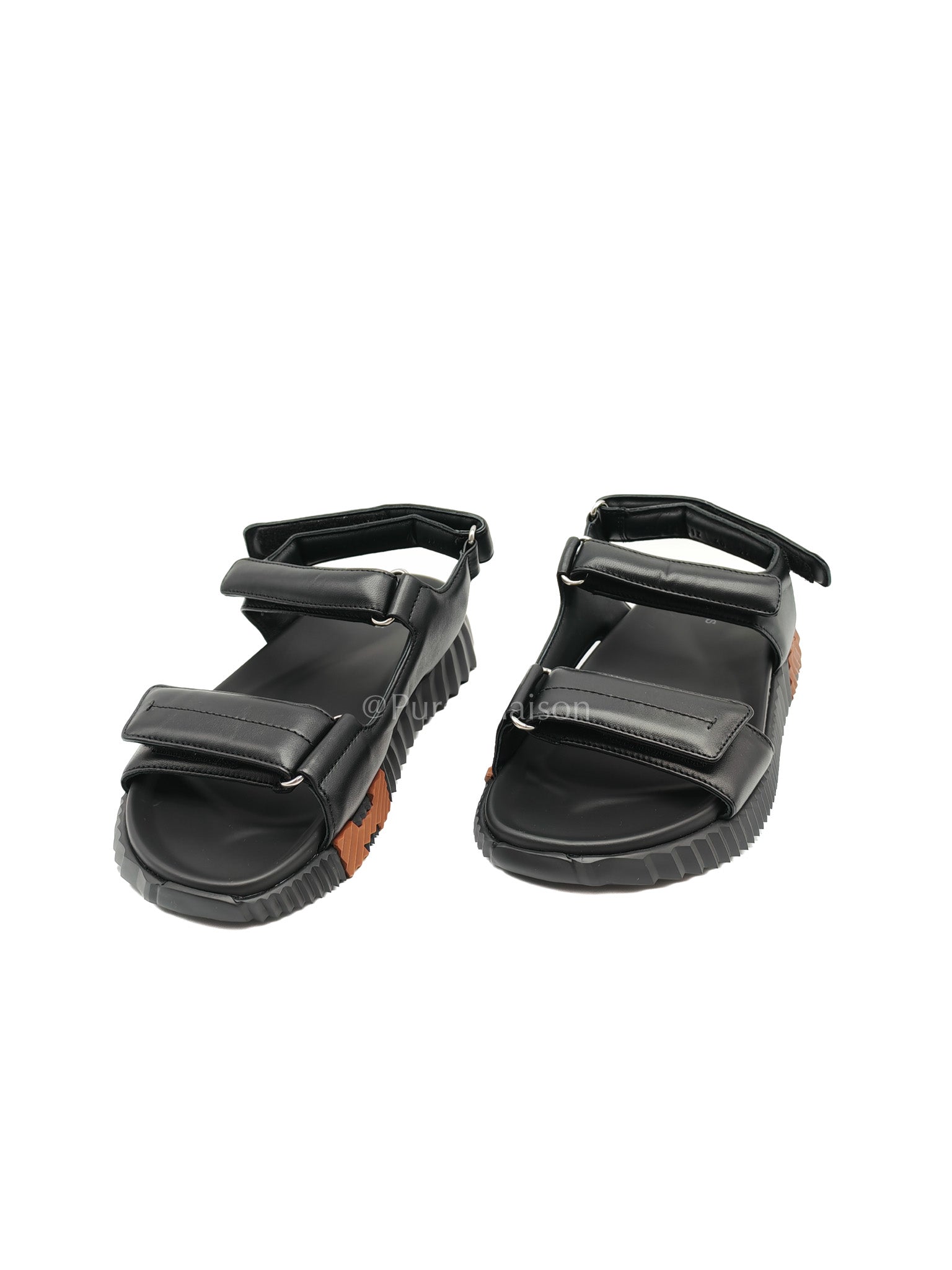 Noir Femme Junior Nappa Sandals Size 40 EU (24 cm) | Purse Maison Luxury Bags Shop