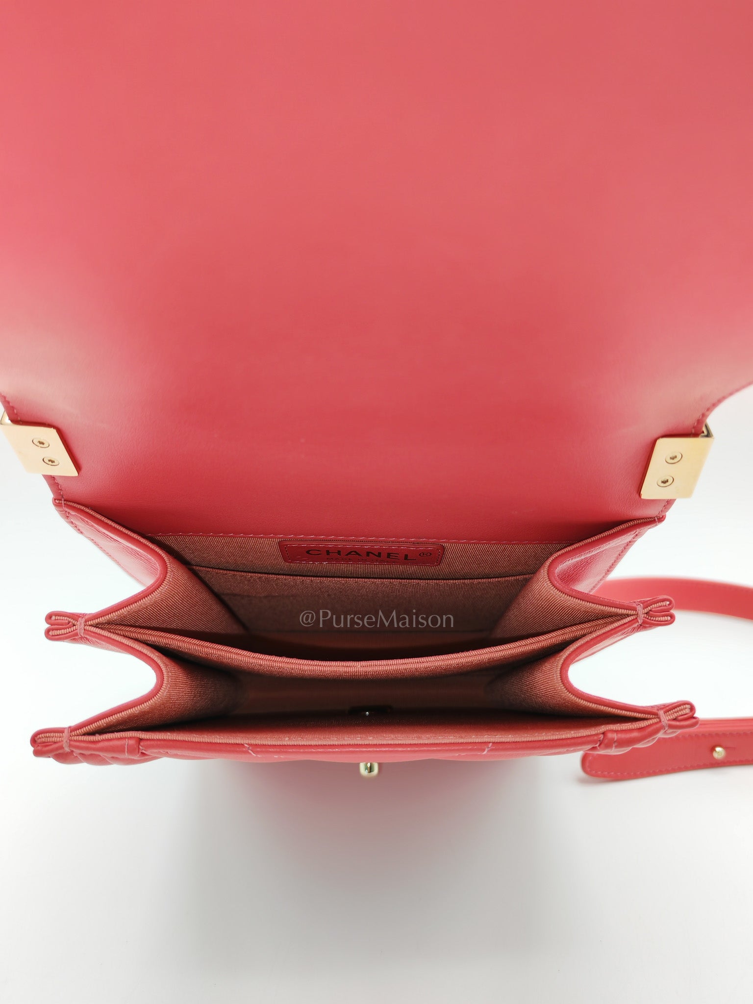 North South Boy Bag in Pink Lambskin Leather and Light Gold Hardware Series 29 | Purse Maison Luxury Bags Shop