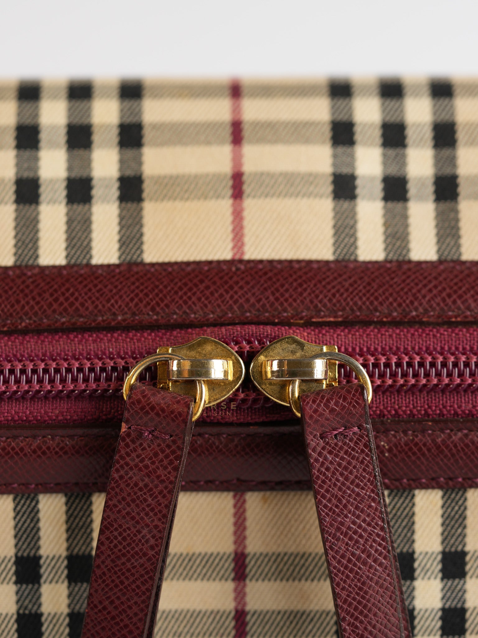 Nova Check Nylon Shoulder Bag Beige Checkered | Purse Maison Luxury Bags Shop