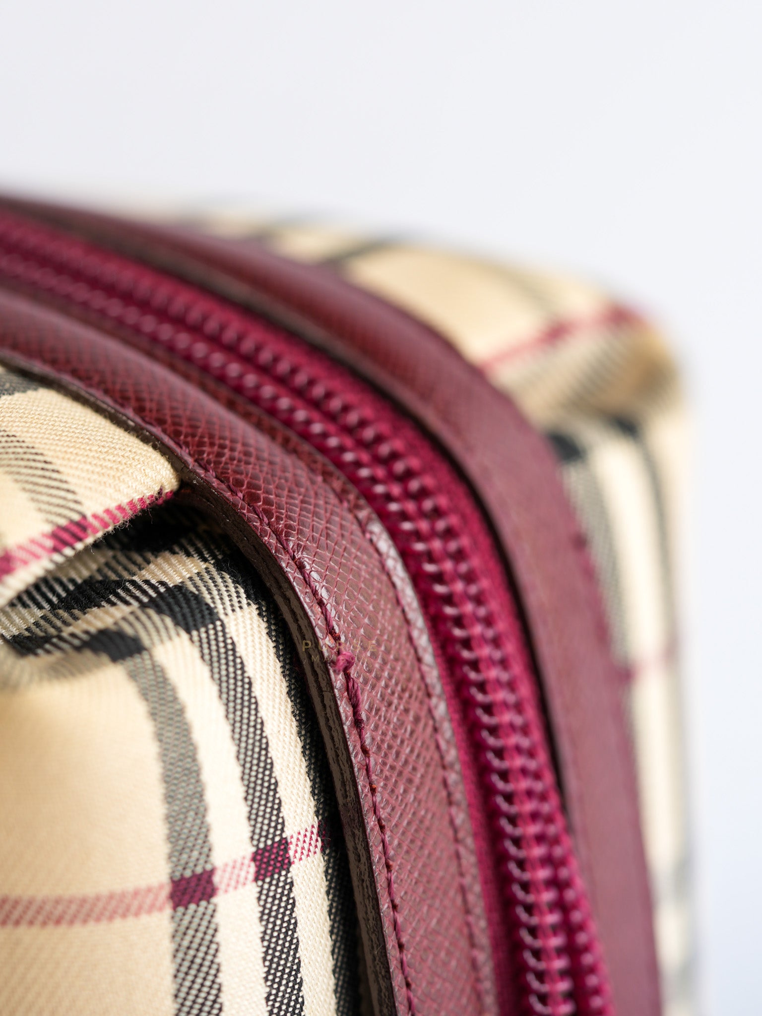 Nova Check Nylon Shoulder Bag Beige Checkered | Purse Maison Luxury Bags Shop