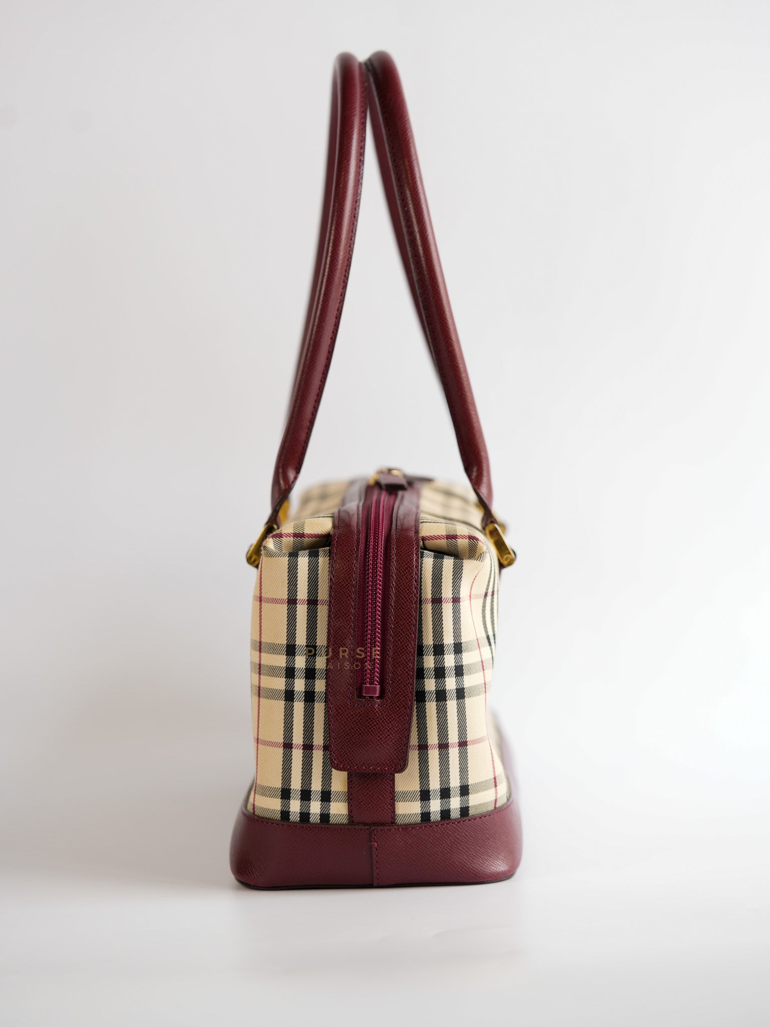Nova Check Nylon Shoulder Bag Beige Checkered | Purse Maison Luxury Bags Shop