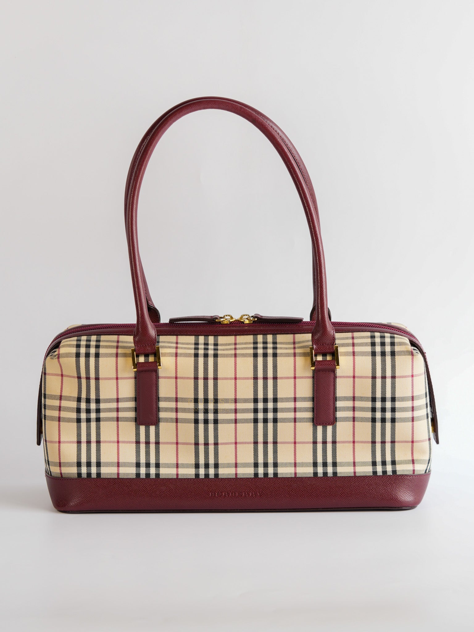 Nova Check Nylon Shoulder Bag Beige Checkered | Purse Maison Luxury Bags Shop