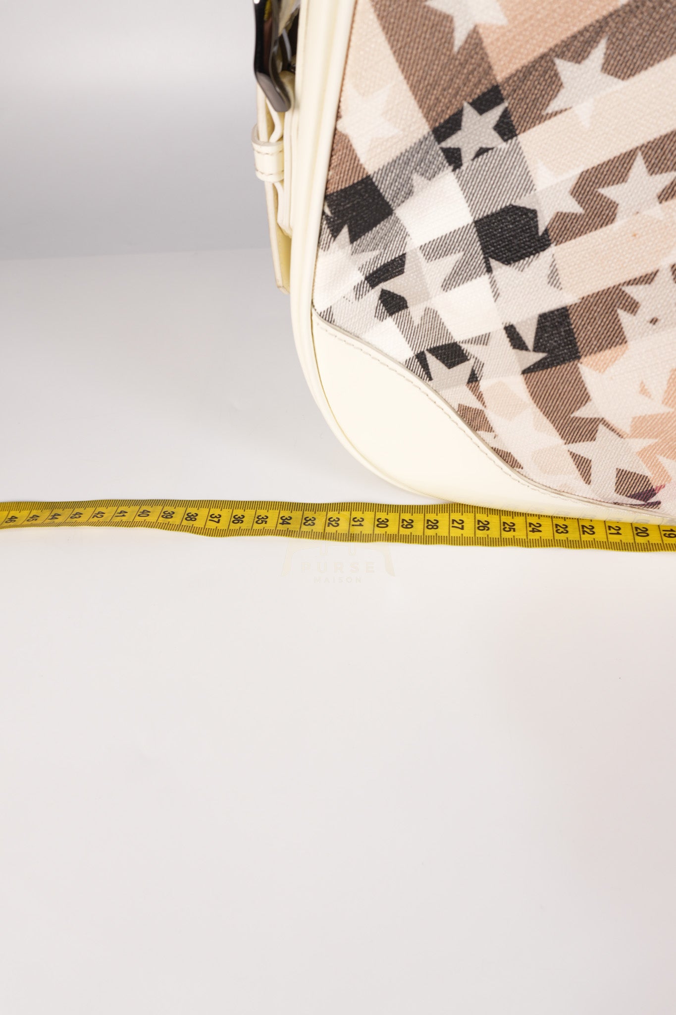 Nova Stars Printed Coated in White Patent Leather Shoulder Bag | Purse Maison Luxury Bags Shop