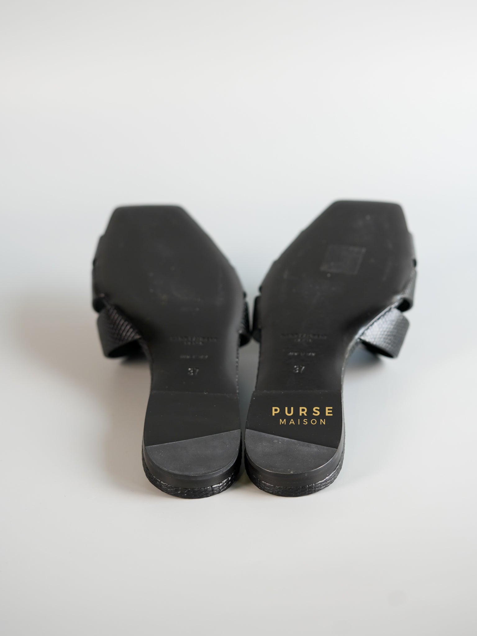 Nu Pieds Tribute Black Flat Sandals Size 37 (24cm) | Purse Maison Luxury Bags Shop