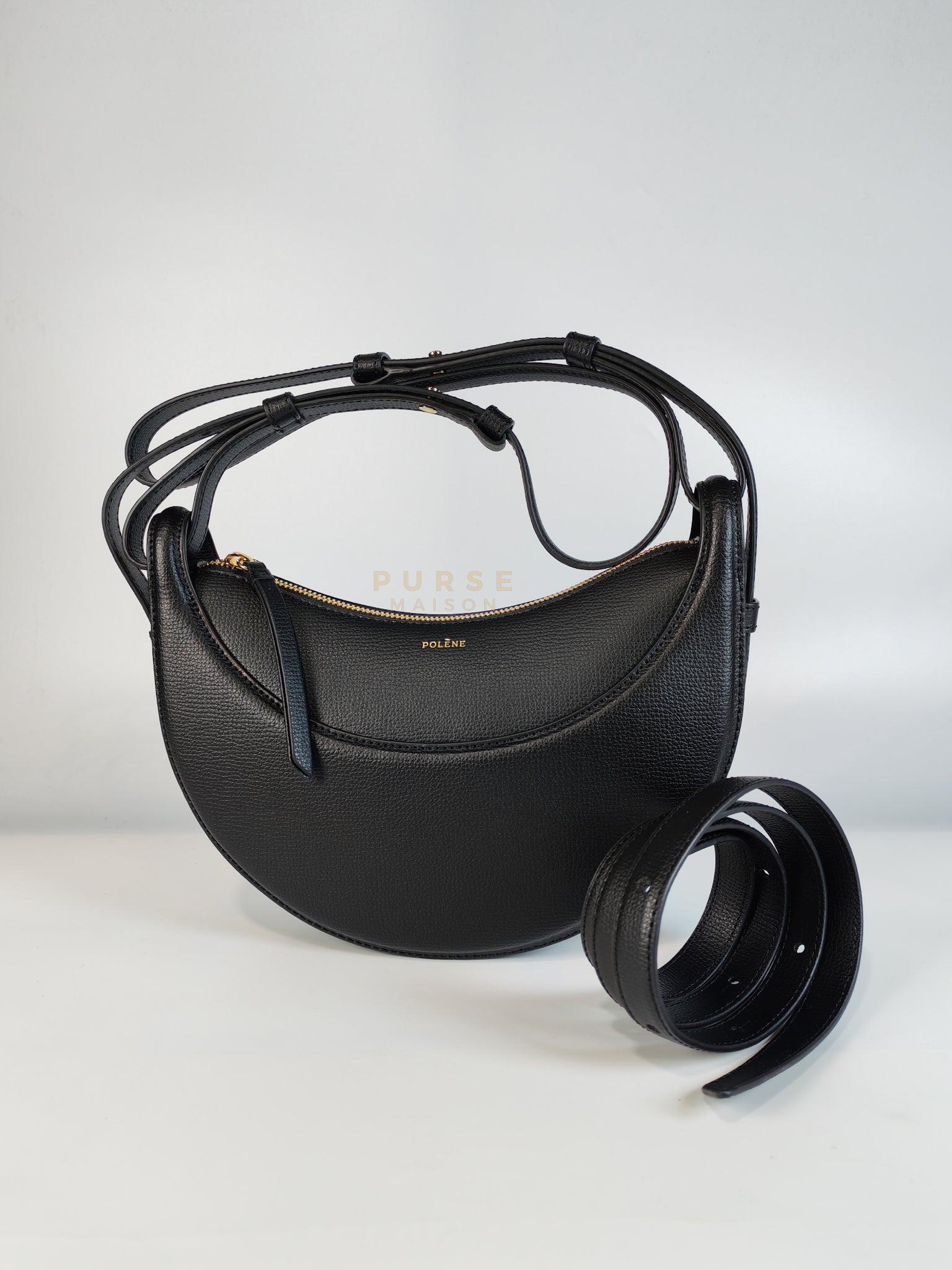 Numero Dix Black (Noir) in Graine Leather | Purse Maison Luxury Bags Shop