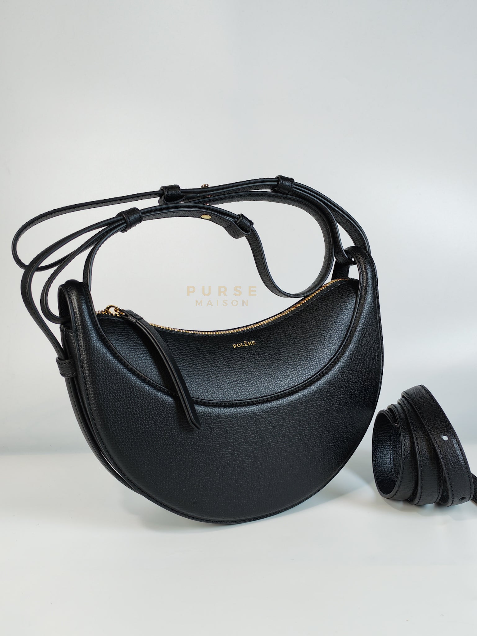 Numero Dix Black (Noir) in Graine Leather | Purse Maison Luxury Bags Shop