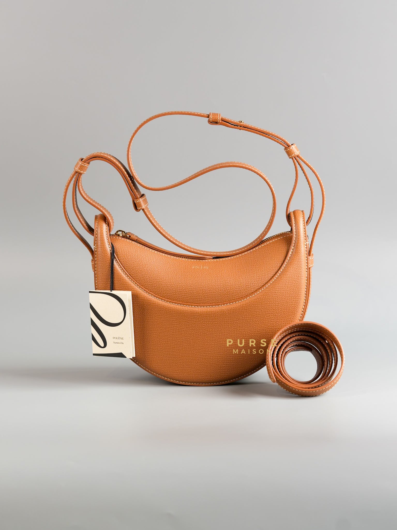 Numero Dix Camel Graine Leather Bag | Purse Maison Luxury Bags Shop