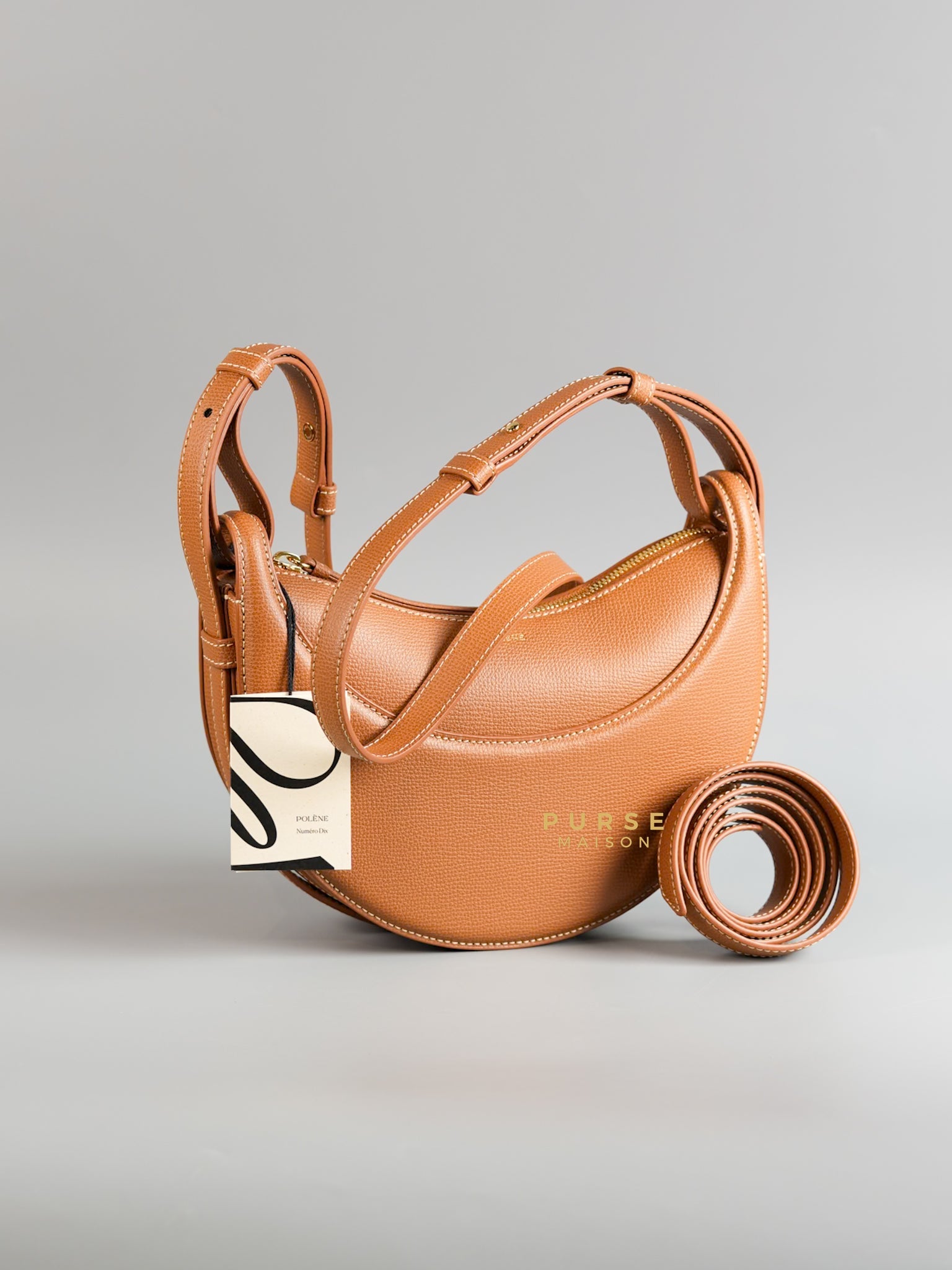 Numero Dix Camel Graine Leather Bag | Purse Maison Luxury Bags Shop