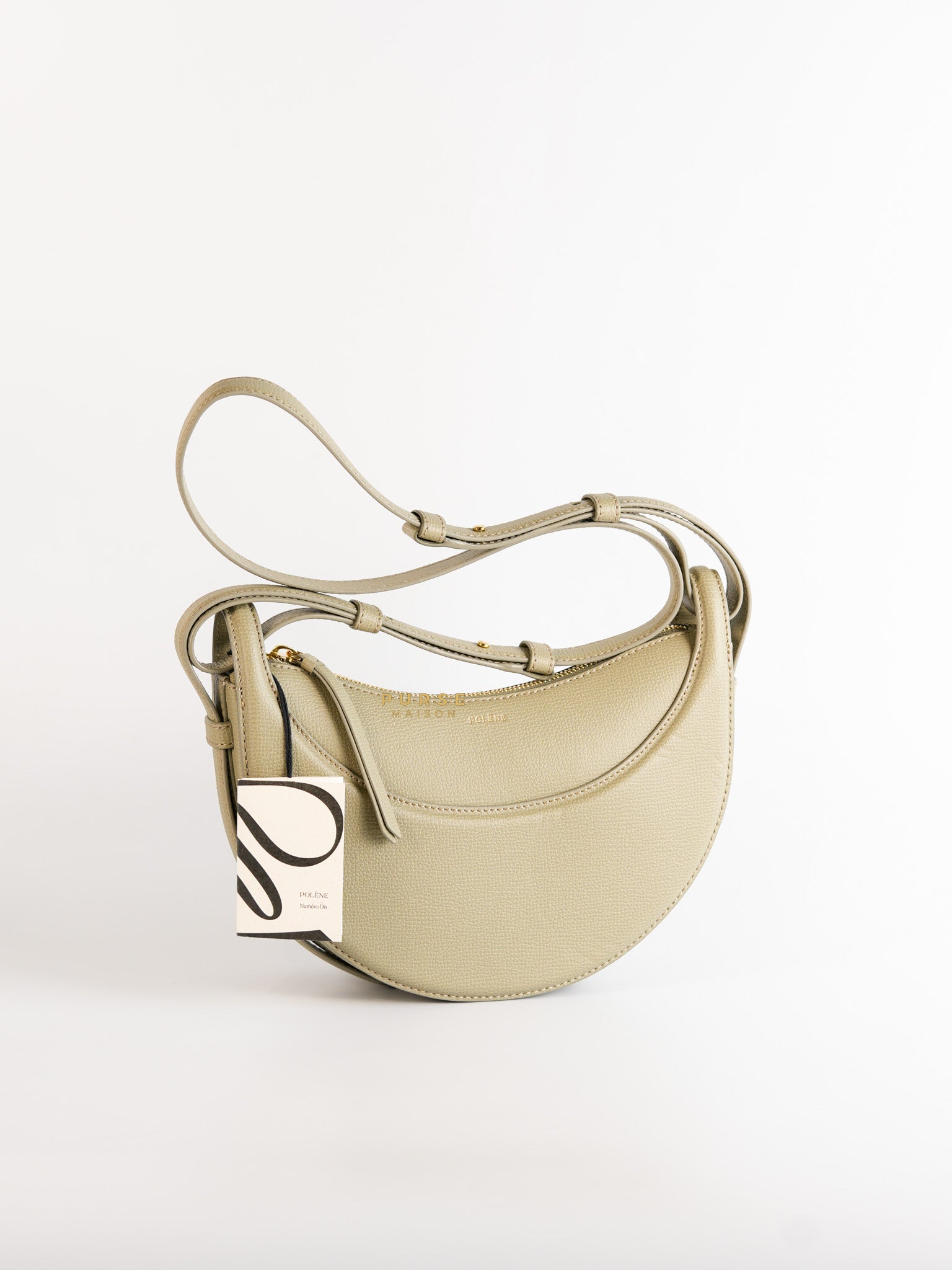 Numero Dix Taupe Textured Leather | Purse Maison Luxury Bags Shop