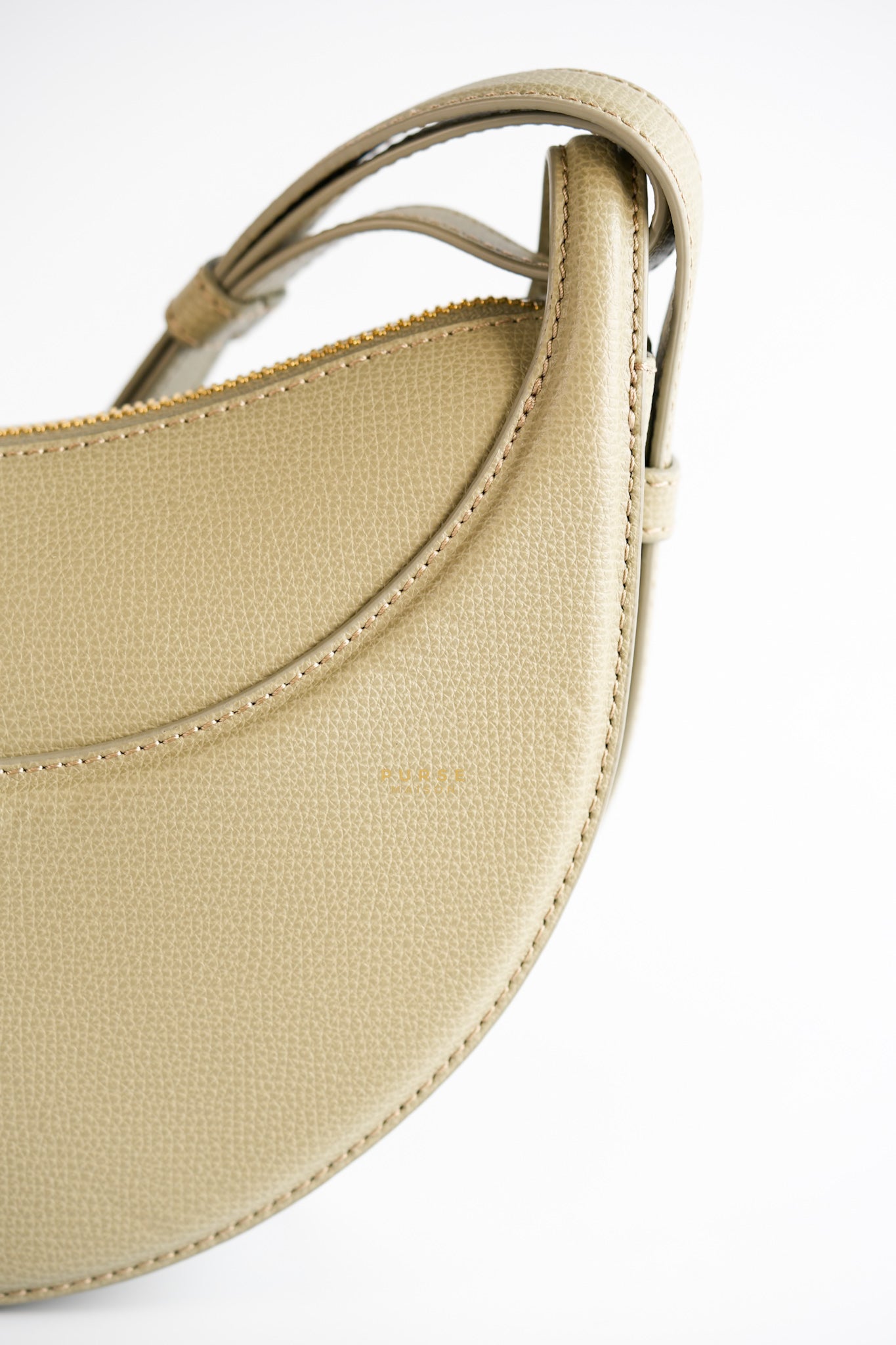 Numero Dix Taupe Textured Leather | Purse Maison Luxury Bags Shop